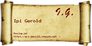 Ipi Gerold névjegykártya